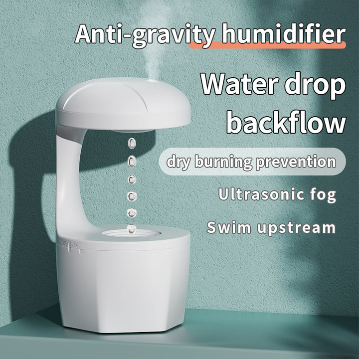 Anti-Gravity Water Droplet Humidifier - Silent Backflow Aromatherapy Diffuser for Office and Bedroom