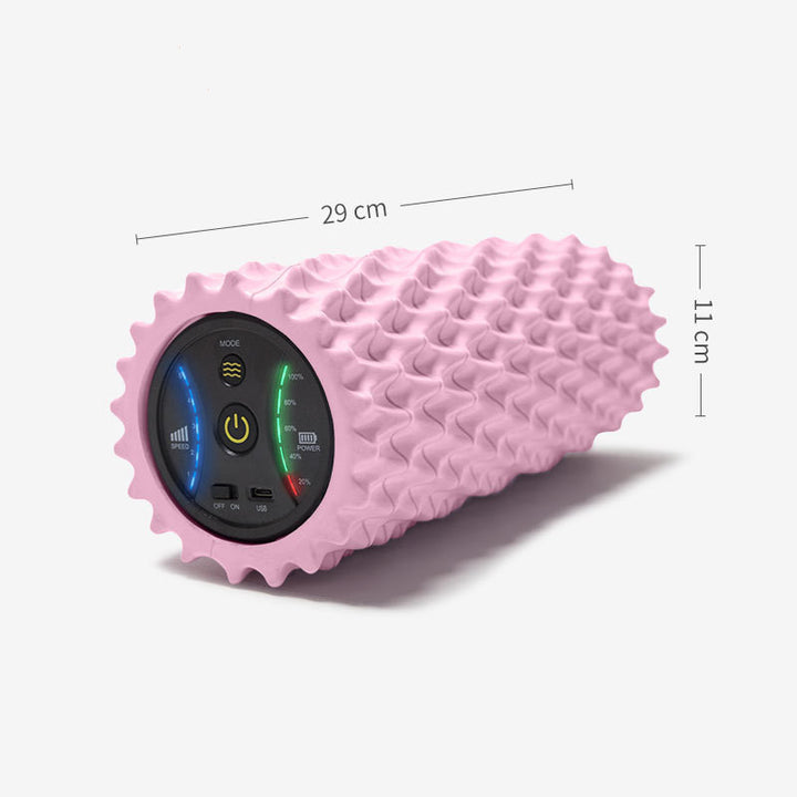 Rechargeable Electric Yoga Foam Roller - Vibrating Muscle Massage for Pain Relief and Soreness Recovery