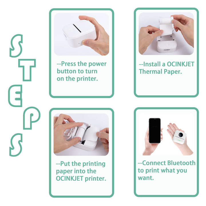Compact Pocket Thermal Printer - Ideal for Students and Home Use