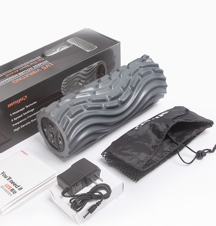 Rechargeable Electric Yoga Foam Roller - Vibrating Muscle Massage for Pain Relief and Soreness Recovery