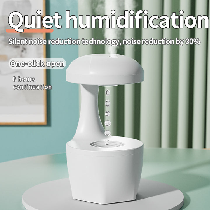 Anti-Gravity Water Droplet Humidifier - Silent Backflow Aromatherapy Diffuser for Office and Bedroom