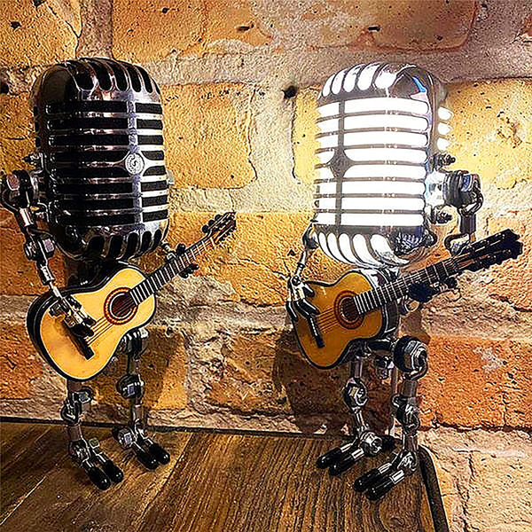 Retro-Inspired Vintage Microphone Table Lamp - Classic Music Decorative Ornamen